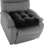 HIGOGOGO Tufted Corduroy Recliner Seat Cushion for Elderly, 20x20x6 Inch Extra Large Square Seat Cushion for Recliner Chair, Floor Pillow, Office Chair, Car, No Pressure on Thighs, Black