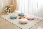 Floor Pillow Meditation Cushion Round Large Floor Pillows Seating for Adults, Velvet Thick Floor Cushions for Yoga Living Room Balcony Outdoor Tatami 18inch（Green）