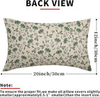 Sage Green Grey Floral Pillow Covers 12x20 Set of 2 Vintage Rustic Old Style Cute Small Flower Print Rectangle Decorative Outdoor Pillowcases Farmhouse Throw Cushion Case Decor for Couch Sofa Bed