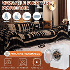VClife Modern Couch Cover Washable Soft Couch Covers for 2 Cushion Couch Sofa, 1 PC Thick Soft Khaki Black Jacquard Sofa Cover for Sectional Couch (71"x118")