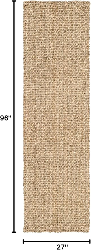 SAFAVIEH Natural Fiber Collection Runner Rug - 2'3" x 8', Natural Brown, Handmade Jute, Basketweave Design (NF401A)