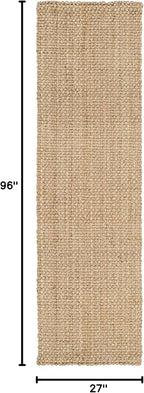 SAFAVIEH Natural Fiber Collection Runner Rug - 2'3" x 8', Natural Brown, Handmade Jute, Basketweave Design (NF401A)