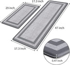 Mattitude Kitchen Mats Set of 2 Cushioned 0.47 inch Kitchen Rugs Non-Skid Rug Sets Ergonomic Comfort Standing Mat for Kitchen, Floor, Office, Sink, Laundry, Gray