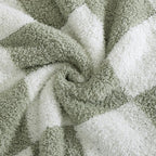 WRENSONGE Checkered Throw Blanket, Sage GreenSoft Cozy Fluffy Warm Hand Made Throw Blankets for Couch, Sofa, Chair, Bed, Camping, Picnic, Travel Lightweight Bed Blanket - 30"*40"