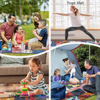 Extra Large Picnic Blankets Waterproof Foldable (60"x 80") Beach Blanket Waterproof Sandproof,3-Layer Thicking Mat Outdoor Packable Camping Blanket
