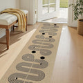 Kitchen Runner Rugs for Hallway, 2x8 Washable Farmhouse Non Slip Outdoor Runners Rug for Bedroom Porch Laundry Bathroom Geometric Brown