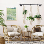 Bigmeta 34in Hanging Planters Rod for Indoor Plants - Max. Load 44 lb Black Metal Holder Rod for Wall Ceiling Decor, 1 Pcs (Pot Chain & Plants Not Included)