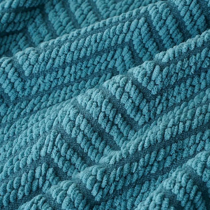 BATTILO HOME Teal Throw Blanket for Couch, Knit Woven Turquoise Blankets Versatile for Chair, Super Soft Warm Decorative Green Blanket with Tassels for Bed Sofa, 50"x60"