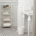 Household Essentials White Paper Rope Waste Basket Trash Bin for Bathroom, Bedroom, Office ML-7192