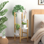 Wisuce Bamboo Plant Stands Indoor, 4 Tiered Tall Corner Plant Stand Holder Multiple Shelf Flower Tables for Garden Indoor Home (4 Tier -2)