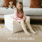 Square Boucle Pouf Ottoman Footrest, Soft & Lightweight Footstool with Foam Filling for Living Room & Bedroom, Laid-Back Lounge Style