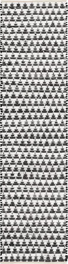 Unique Loom Chindi Jute Collection Area Rug (2' 7" x 10' Runner, White Black)