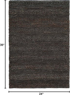 SAFAVIEH Natural Fiber Collection Accent Rug - 2' x 3', Charcoal, Handmade Jute, Braided Woven Design, Ideal for Entryway, Living Room, Bedroom (NF212C)