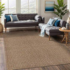 Beverly Rug Easy Jute Natural Large Rug 9x12 Solid Washable Durable Outdoor Indoor Area Rugs for Living Dining Room Patio Office Stain Resistant Non Shedding Indoor Outside Carpet (9 x 12 Natural)