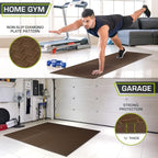 ProsourceFit Puzzle Exercise Mat ½ in, EVA Interlocking Foam Floor Tiles for Home Gym, Mat for Home Workout Equipment, Floor Padding for Kids, Brown, 24 in x 24 in x ½ in, 24 Sq Ft - 6 Tiles