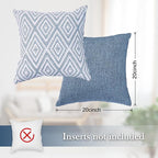 HPUK Decorative Throw Pillow Covers Set of 4 Couch Pillows Accent Cushion Cover for Couch Sofa Living Room, 20"x20" inches, Blue