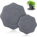 Plant Saucer for Indoors, 2 Packs 8 12 inch, Diatomaceous Earth Pot Saucers No Holes, Instant Dry Plant Drainage Trays for Pots, Dark Gray
