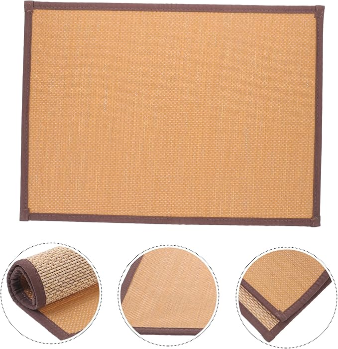 Natural Woven Floor Pillow Boho Home Decor Seating Mat Carbonized Thickness
