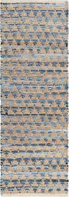 Unique Loom Chindi Jute Collection Area Rug (2' 2" x 6' 1" Runner, Navy Blue/ Natural)