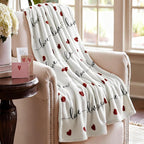 Valentine's Day Throw Blanket Ultra Soft Fleece Blanket for Bed and Couch Cozy Holiday Theme Throw Warm Winter Valentines Decoration, 50 x 60 Inches