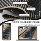 LIVEBOX No Shed Jute Runner Rugs for Hallway 2x10, Black and Tan Non Slip Washable Rug Runner, Bohemmian Extra Long Runners Rugs for Hallways, Ultra Thin Farmhouse Kitchen Rug for Hardwood Floor