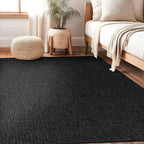 Beverly Rug Easy Jute Rug 8x10 Solid Washable Durable Outdoor Indoor Area Rugs for Living Dining Room Patio Office Stain Resistant Non Shedding Casual Indoor Outside Carpet (8 x 10 Dark Gray)