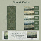 Retro Green 3x8 Rug Runners for Entryway Non Slip, Distressed Medallion Carpet Runners for Hallway 8ft, Low Pile Thin Runner Rug Non Slip Washable for Kitchen/Foyer/Mudroom/Bedroom