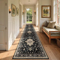 Area Rugs 2'6''x14' Runner Rug Non Slip Washable for Kitchen Hallway Bedroom Beside Laundry Room Bathroom Rug, Floor Carpet, Black Brown Neutral Dark Tan