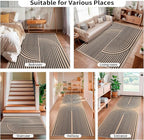 Tangsoo Rainbow Easy Jute Rug 2x4 Small Throw Rugs for Entryway,Washable Ultra Thin Outdoor Door Mat, Black Non-Slip Indoor Floor Carpet for Entrance Kitchen Hallway Bedroom Front Porch