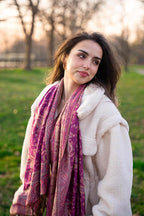 Achillea Reversible Paisley Pashmina Rave Scarf – Exotic Indian Shawls and Wraps for Evening Dresses, Festivals, All Seasons