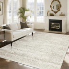 Washable Rugs 8x10 Area Rugs for Living Room,Ultra Soft Faux Wool Retro Rugs for Bedroom,Dining Room,Non Slip&Non-Shedding Low Pile Vintage Print Rug Indoor Large Carpets for Home Office Decor
