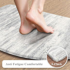 KIMODE Anti Fatigue Kitchen Mats for Floor, Abstract Half Moon Kitchen Rug 18"x28", Grey Ergonomic Standing Desk Mat, Memory Foam Kitchen Floor Mats for Laundry Office Sink
