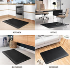 HappyTrends Kitchen Floor Mat - 4/5 Inch Thick Anti-Fatigue Kitchen Rug,Waterproof Non-Slip Kitchen Mats and Rugs Heavy Duty Ergonomic Comfort Rug for Kitchen,Office,Sink,Laundry,(22"x36", Black)