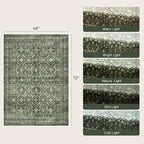 Lofus 3x5 Area Rug for Entryway, Green Non Slip Area Rugs for Kitchen, Washablee Soft Rugs for Bedroom, Living Room, Tool Room Nursery Kids Room Decor