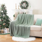 BATTILO HOME Sage Green Throw Blanket for Couch, Home Decor Sage Throw Blankets, Spring Green Blanket for Bedroom Decor Housewarming Gifts, 50"x60"