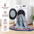 MSGKV Boho Throw Blanket for Couch 50"x60" 100% Cotton Sofa Floral Bird Blanket Spring Breathable Lightweight Muslin Home Decorative Blankets