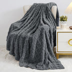 Aganear Blanket Queen Size - Washed Fuzzy Cozy Soft Lightweight Blankets for Couch, Sofa, Bed, Office, Breathable and Skin-Friendly Blanket for All Season Accessories(90"x90", Gray)