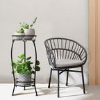 Plant Stand Indoor Outdoor 2 Tier 27" Tall Metal Potted Holder Rack Flower Pot Stand Heavy Duty Plant Shelf Rustproof Iron Multiple Plant Round Supports Rack for Planter Corner Garden