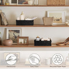 StorageWorks Small, Pantry Baskets, Wicker Storage Baskets for Organizing, Pantry Organizers and Storage, Black, 2-Pack
