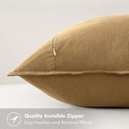 MIULEE Decorative Linen Euro Sham Pillow Covers 26x26 Mustard Yellow Boho Farmhouse Neutral Couch Throw Pillows for Bed Pack of 2 Accent Modern Pillowcase Summer Sofa Livingroom Home Decor