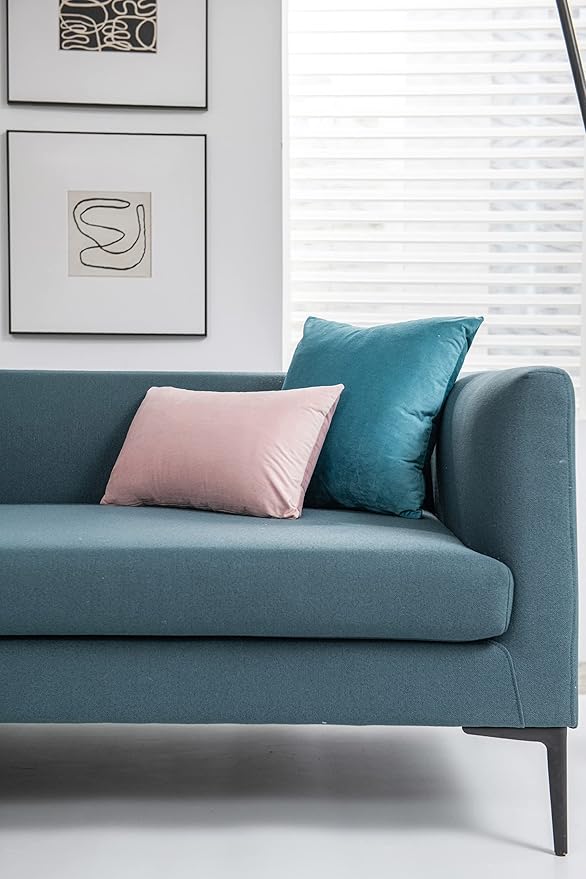 Lumbar Pillow Covers 12x20 Pink: Pack of 2 Cozy Soft Velvet Rectangular Modern Luxury Decorative Throw Pillow Cases for Sofa Couch Living Room Bed Home Decor
