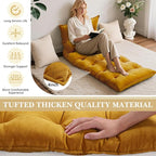 Bench Cushion for Indoor Furniture 48x18 in Velvet Thicken Indoor Window Seat Cushion, Piano Sofa, Entryway Storage, Bay Window Tufted Patio Porch Swing Bench Pad Memory Foam(Turmeric)