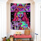 Yeoiat FantasyTapestry Anime Tapestry for Bedroom Cool Tapestries Wall Hanging for Dorm Living Room (Pink, 60.00" x 80.00")