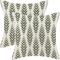 BETGINY Sage Green Boho Pillow Covers 24 x 24 Inch Pack of 2, Bohemian Ethnic Herringbone Pattern Decorative Throw Pillow Covers Vintage Linen Farmhouse Outdoor Pillowcase for Bedroom Home Sofa Decor