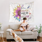 WARDOS Be Kind Sunflower Butterfly Decorations For Kids Tapestry, Inspirational Tapestry Wall Hanging, Be Kind Motivational Wall Blanket Decor for Home Living Room Bedroom Office Classroom, 50x60 Inch