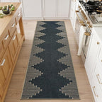 LIVEBOX Easy Jute Runners Rug for Entryway, 2x6 Runner Rug Kitchen Rugs Non Slip, Washable Black and Tan Bohemian Indoor Runner Rugs for Laundry Room Bedroom, Carpet Runners for Hallway 6ft
