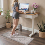 GENIMO Kitchen Mats for Floor 2PCs, Washable Anti Fatigue Mat for Cushioned, 17.3"x47"+17.3"x30", Waterproof Kitchen Rugs, Non Slip Comfort Standing Mat Rug for Home, Sink, Laundry, Soft Rose Taupe