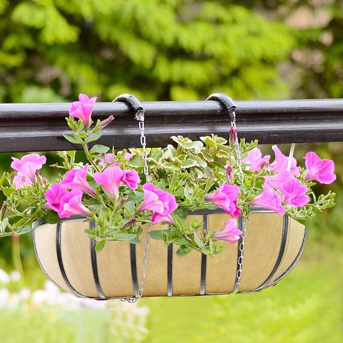 12x120 Inch Fabric Planter Liner Roll Non Woven Plant Felt Liner Roll Beige Coco Liners Roll Alternative Coconut Basket Liner Roll Replacement Easy to Cut for Planter Hanging Flower Basket Window Box