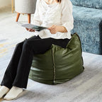 Louis Donné UNSTUFFED Pouf Ottoman, Square 17.7" Faux Leather Floor Footrest Cushion, Waterproof Poofy Ottoman Cover for Storage Living Room Decoration Bedroom Office Chair(ONLY Cover NO Filler)