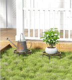 Bronze Metal Plant Stand: 10.23" Short Flower Pot Stand - Heavy Duty Plant Holder for Home Courtyard Indoor Outdoor.